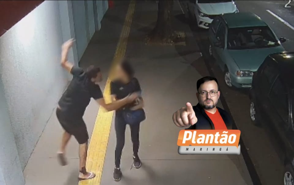Câmera registra homem com tornozeleira eletrônica atacando mulher em Maringá; saiba o motivo Foto 1 Fotos de Câmera registra homem com tornozeleira eletrônica atacando mulher em Maringá; saiba o motivo