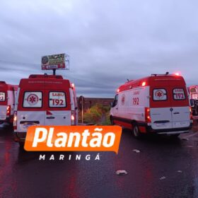 Fotos de Duas pessoas morrem e seis ficam feridas em grave acidente na PR-317, entre Maringá e Campo Mourão