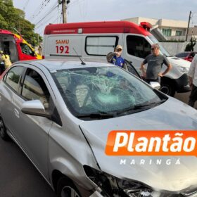 Motociclista fica gravemente ferido após colisão com carro de aplicativo em Maringá Foto 3 Fotos de Motociclista fica gravemente ferido após colisão com carro de aplicativo em Maringá