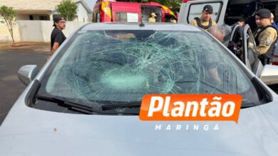 Fotos de Motociclista fica gravemente ferido após colisão com carro de aplicativo em Maringá