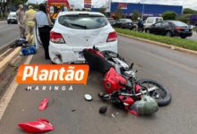 Fotos de Motociclista sofre ferimentos graves após colisão com carro em Maringá