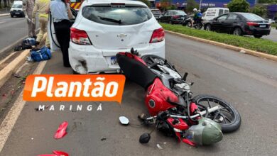 Fotos de Motociclista sofre ferimentos graves após colisão com carro em Maringá