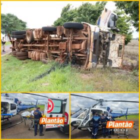 Motorista fica em estado gravíssimo após tombar caminhão carregado com ração Foto 6 Fotos de Motorista fica em estado gravíssimo após tombar caminhão carregado com ração