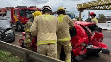 Fotos de Colisão violenta entre Paiçandu e Maringá deixa duas motoristas feridas