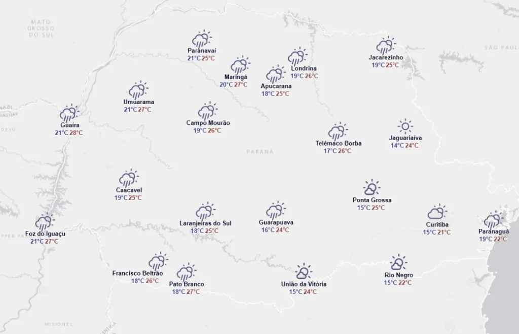 337 cidades cidades do Paraná entram em novo alerta de tempestade e vendaval; veja a lista atualizada Foto 3 Fotos de 337 cidades cidades do Paraná entram em novo alerta de tempestade e vendaval; veja a lista atualizada