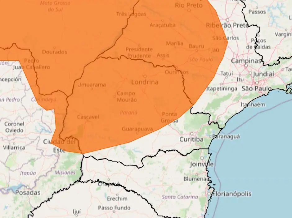 Fotos de 337 cidades cidades do Paraná entram em novo alerta de tempestade e vendaval; veja a lista atualizada