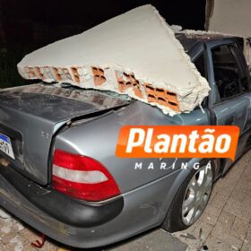 Fotos de Acidente violento registrado por câmera de segurança em Maringá; motorista que provocou batida fugiu do local