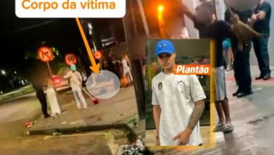 Fotos de Amigos abandonam vítima morta a tiros e pessoas são flagrados varrendo o local enquanto corpo ainda estava no chão em Maringá