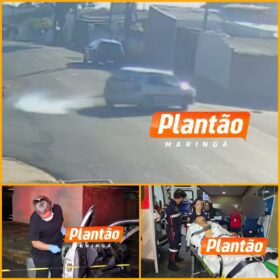 Fotos de Câmera registra tentativa de homicídio; A vítima foi encaminhada a Santa Casa de Maringá 