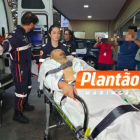 Fotos de Câmera registra tentativa de homicídio; A vítima foi encaminhada a Santa Casa de Maringá 