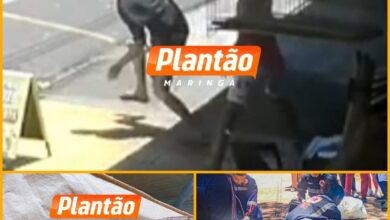 Fotos de Câmera registra homem sendo esfaqueado; vítima é socorrida em estado gravíssimo em Maringá