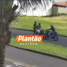 Fotos de Câmeras registram motociclista invadindo contramão antes de colisão que deixou três feridos em Maringá