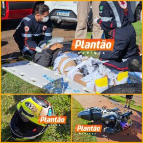Fotos de Capacete salva a vida de homem após acidente com moto de alta cilindrada em Maringá