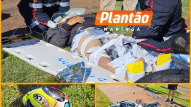 Fotos de Capacete salva a vida de homem após acidente com moto de alta cilindrada em Maringá