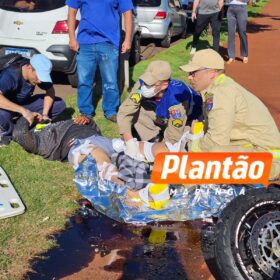 Fotos de Capacete salva a vida de homem após acidente com moto de alta cilindrada em Maringá