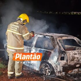 Fotos de Carro incendiado é encontrado na zona rural de Sarandi; veículo tinha queixa de furto