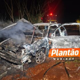 Fotos de Carro incendiado é encontrado na zona rural de Sarandi; veículo tinha queixa de furto