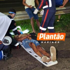 Fotos de Dois jovens ficam feridos após capotamento impressionante no Contorno Norte, em Maringá