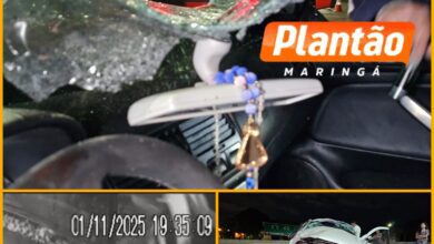 Fotos de Dois jovens ficam feridos após capotamento impressionante no Contorno Norte, em Maringá