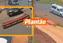 Fotos de Câmera mostra caixão caindo durante transporte funerário em Maringá