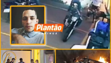 Fotos de Motoboy é executado com nove tiros em frente a hamburgueria; o corpo foi encaminhado ao IML de Maringá