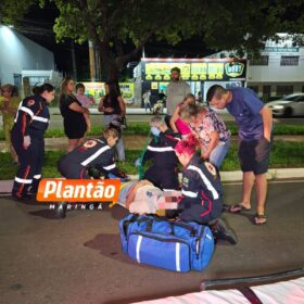 Fotos de Motociclista fica ferido após atropelar cachorro na Avenida Pedro Taques, em Maringá