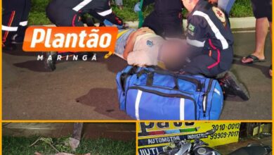 Fotos de Motociclista fica ferido após atropelar cachorro na Avenida Pedro Taques, em Maringá