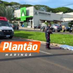 Fotos de Motociclista morre após ter pescoço atingido por fiação rompida, em Maringá