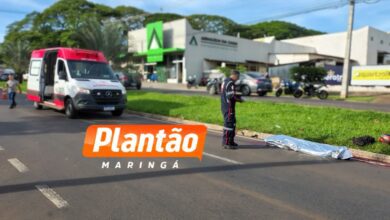 Fotos de Motociclista morre após ter pescoço atingido por fiação rompida, em Maringá