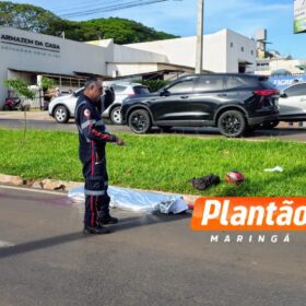 Fotos de Motociclista morre após ter pescoço atingido por fiação rompida, em Maringá