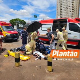 Fotos de Motociclista sofre queda grave e é levado em estado crítico ao hospital em Maringá