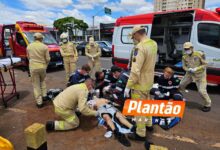 Fotos de Motociclista sofre queda grave e é levado em estado crítico ao hospital em Maringá
