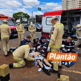 Fotos de Motociclista sofre queda grave e é levado em estado crítico ao hospital em Maringá