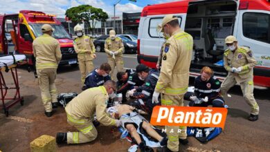 Fotos de Motociclista sofre queda grave e é levado em estado crítico ao hospital em Maringá