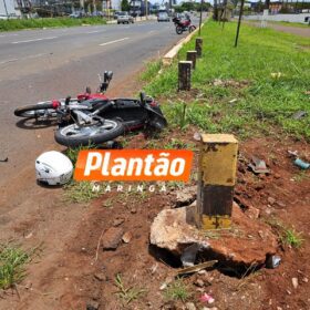 Fotos de Motociclista sofre queda grave e é levado em estado crítico ao hospital em Maringá