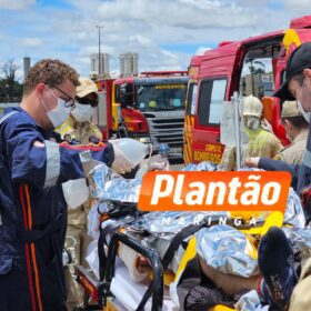 Fotos de Motociclista sofre queda grave e é levado em estado crítico ao hospital em Maringá