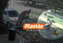 Fotos de Para não fazer retorno correto, motociclista anda na contramão e bate de frente com outra moto em Maringá