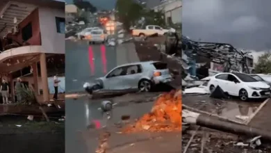 Fotos de Simepar confirma tornado em Rio Bonito do Iguaçu com ventos de até 250 km/h