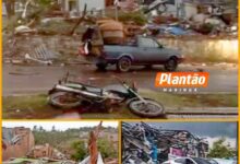 Fotos de Tornado em Rio Bonito do Iguaçu destruiu cerca de 80% da cidade, diz governo: 'Cenário de guerra'