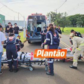 Fotos de Três pessoas ficam feridas em grave colisão frontal entre motocicletas em Maringá