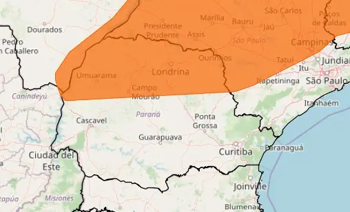 208 municípios do Paraná estão sob alerta de tempestade com chuvas intensas e ventos de até 100 km/h; confira a lista completa Foto 2 Fotos de 208 municípios do Paraná estão sob alerta de tempestade com chuvas intensas e ventos de até 100 km/h; confira a lista completa