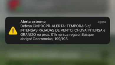 Fotos de Alerta extremo dispara em celulares e Defesa Civil avisa risco de tempestade com granizo em Maringá e região