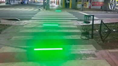 Fotos de Barras de LED são instaladas em faixa de pedestre de Maringá; entenda a novidade