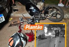 Fotos de Câmera de segurança registra acidente que deixou motociclista ferido em Sarandi