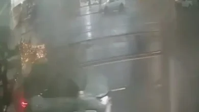 Fotos de Câmera flagra árvore caindo sobre carro durante tempestade em avenida movimentada de Maringá