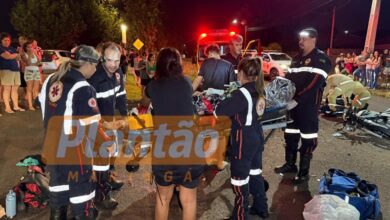 Fotos de Casal de motociclistas fica gravemente ferido após acidente no Eurogarden, em Maringá