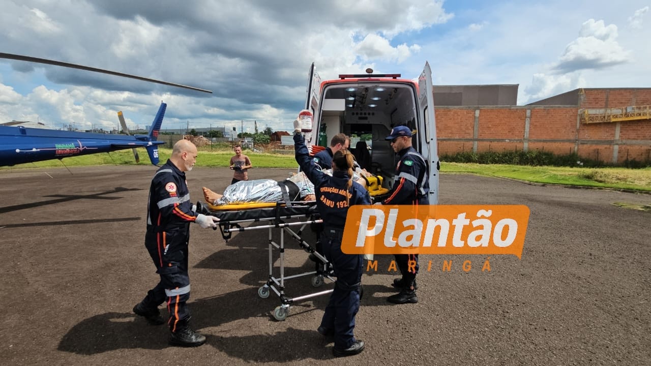 Fotos de Homem tem perna amputada e é socorrido pelo helicóptero do Samu após grave acidente com trator