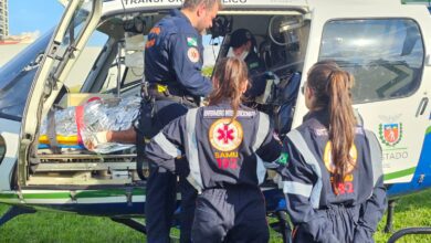 Fotos de Jovem gravemente ferido em acidente na região é encaminhado de helicóptero para hospital de Maringá