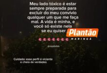 Fotos de “Meu lado tóxico é me afastar de quem me faz mal”: última postagem de Jéssica antecedeu feminicídio em Maringá