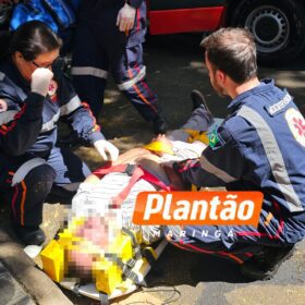 Fotos de Motociclista fica ferido após queda na Vila Morangueira, em Maringá